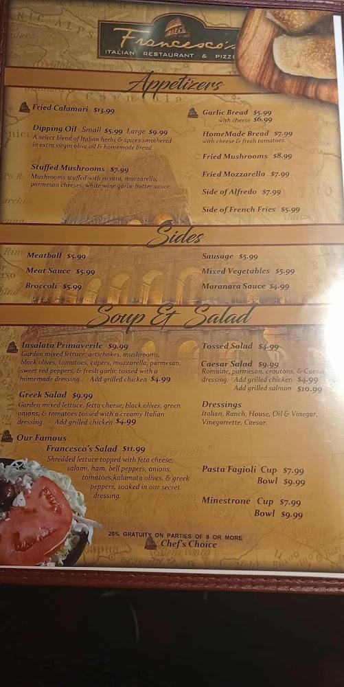 Francesco's Italian Restaurant Menu image 3